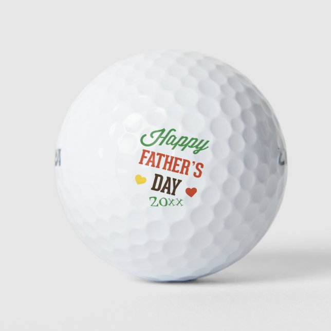 Pelotas De Golf Tener Feliz Día Del Padre Añadir Fecha (Anverso)