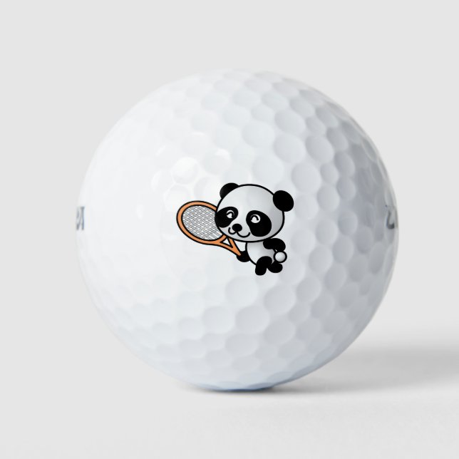 Pelotas De Golf Tenis Jugando Panda (Anverso)