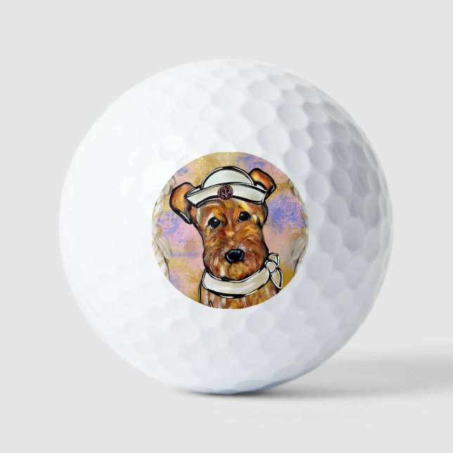 PELOTAS DE GOLF TERRIER AIREDALE   (Anverso)