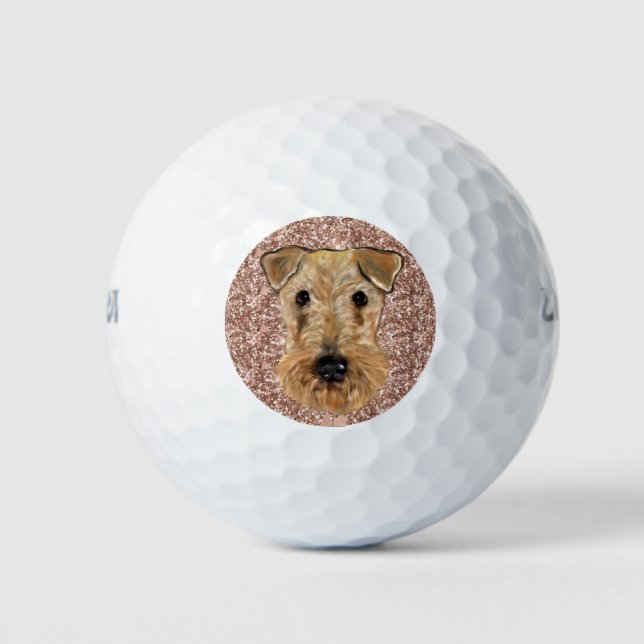 PELOTAS DE GOLF TERRIER AIREDALE    (Anverso)