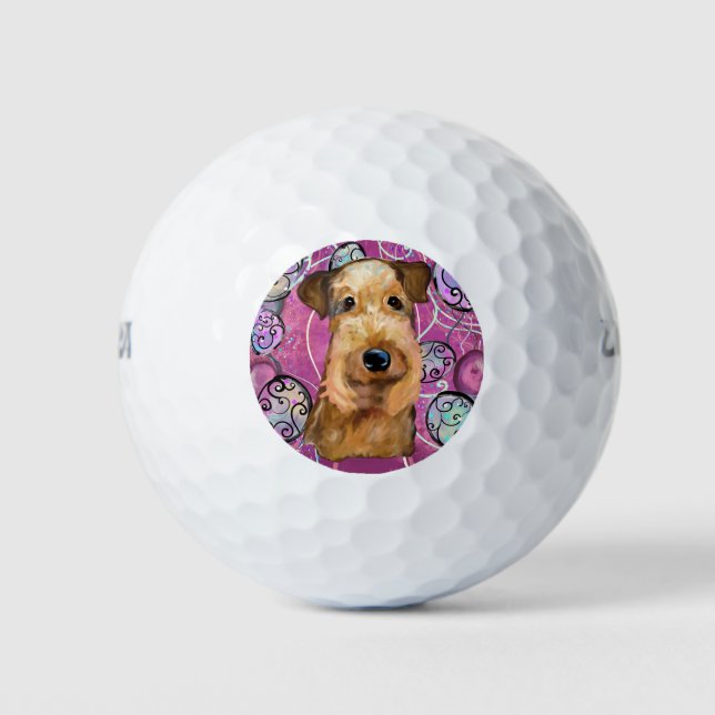 PELOTAS DE GOLF TERRIER AIREDALE (Anverso)