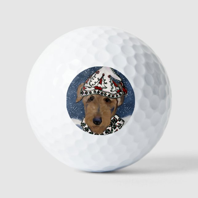 PELOTAS DE GOLF TERRIER AIREDALE      (Anverso)