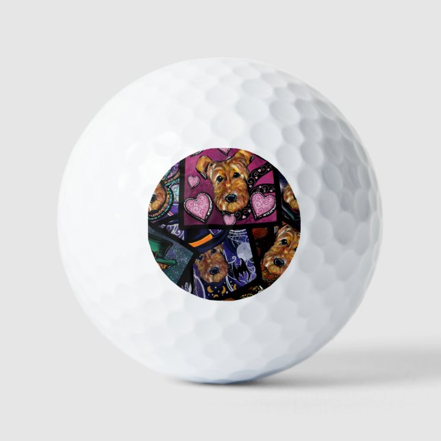 PELOTAS DE GOLF TERRIER AIREDALE (Anverso)