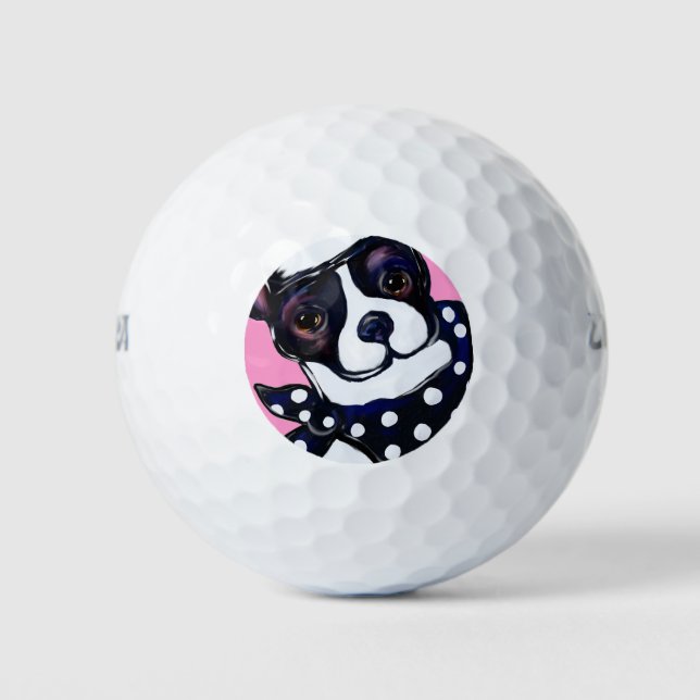 PELOTAS DE GOLF TERRIER DE BOSTON (Anverso)