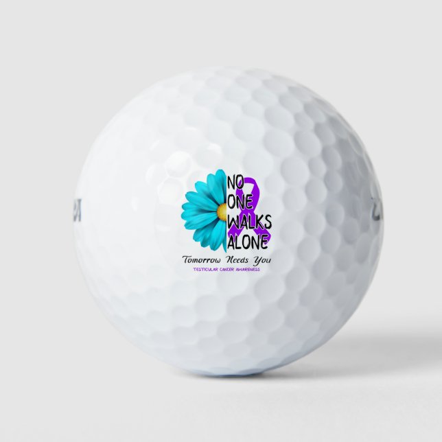 Pelotas De Golf Testicular Cancer Awareness Month Ribbon Gifts (Anverso)