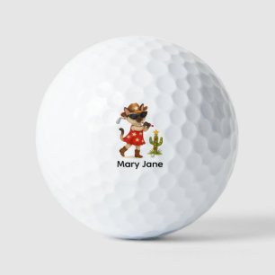 Pelotas De Golf Testimonio de golfista de Cowgirl Cowboy Texas