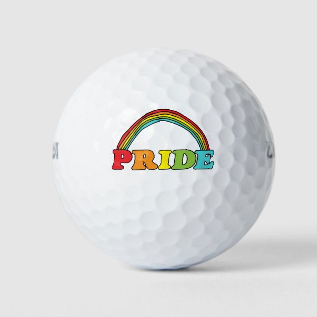 Pelotas De Golf Texto del orgullo y arcoiris (Anverso)