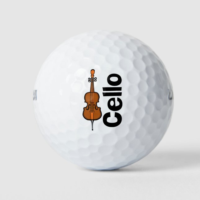 Pelotas De Golf Texto vertical de Cello (Anverso)