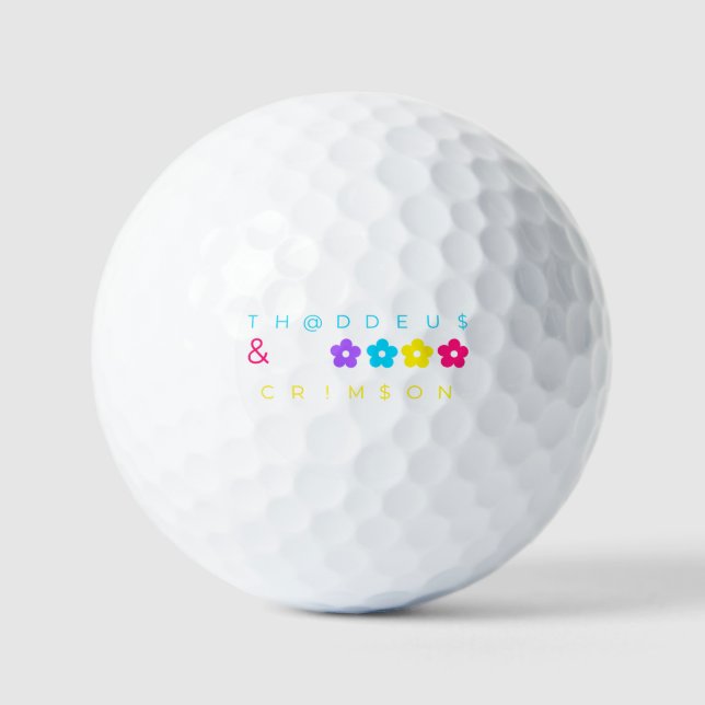 PELOTAS DE GOLF TH@DDEU$ & CRIM$ON (Anverso)