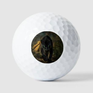 Pelotas De Golf The Black Puma and the Green Macaw