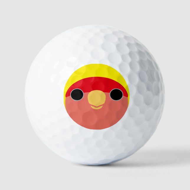 Pelotas De Golf The face of a american yellow peach-faced lovebird (Anverso)