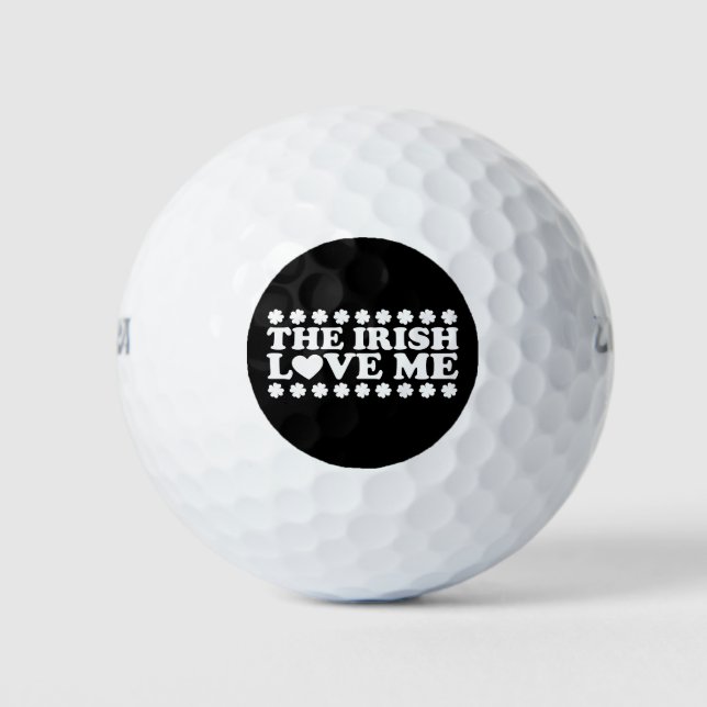 Pelotas De Golf The Irish Love Me Shamrock St Patrick's Day Retro (Anverso)