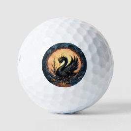 Pelotas De Golf The Obsidian Swan of Moonlit Grace. In the twiligh