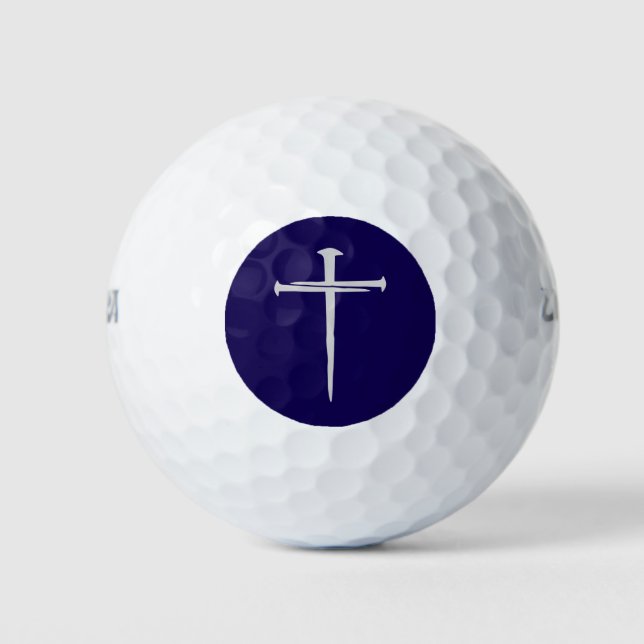 Pelotas De Golf The Three Nails Navy Cross Christian (Anverso)