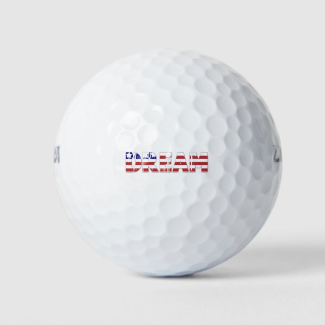 Pelotas De Golf The word "Dream"  with American flag (Anverso)