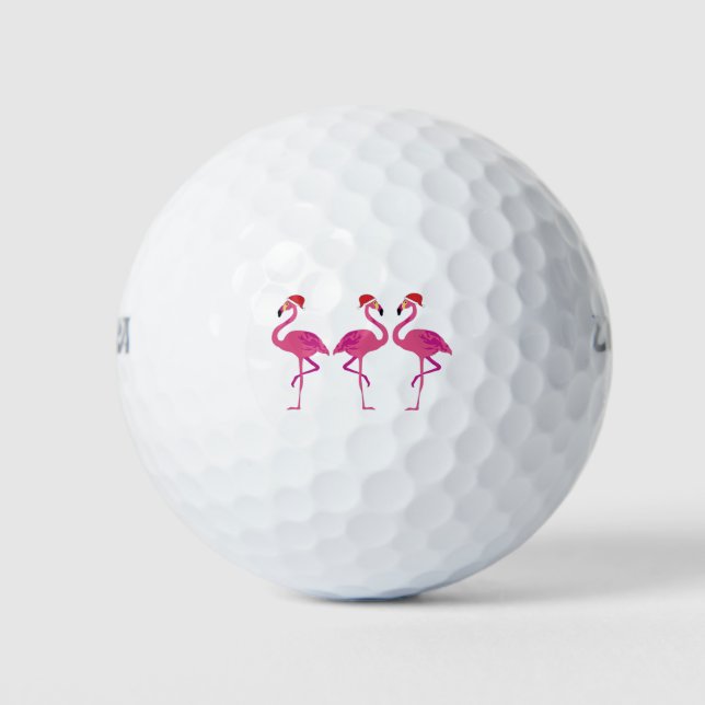 Pelotas De Golf Three Christmas Flamingos (Anverso)