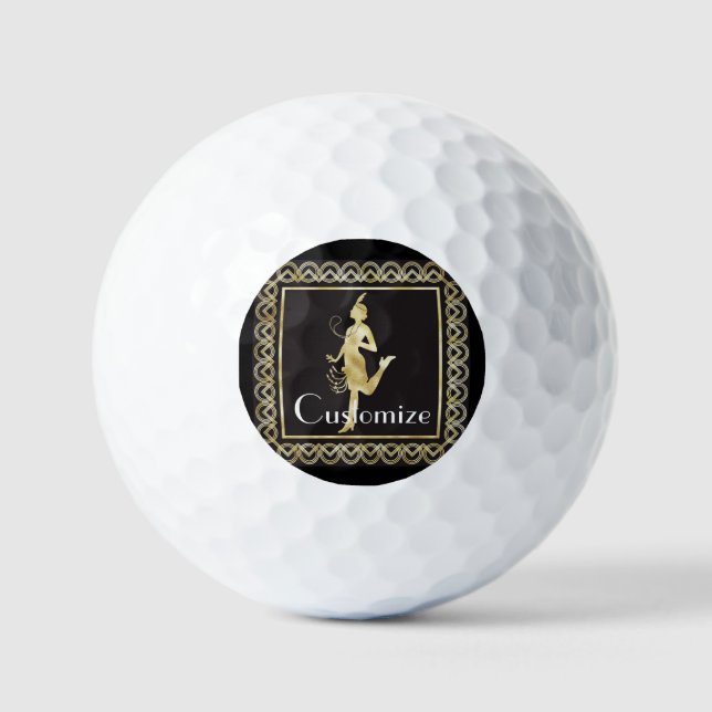 Pelotas De Golf Thunder_Cove, Chica de Flapper de 1920 (Anverso)