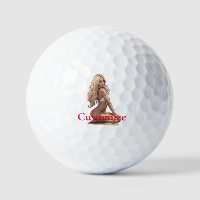 Pelotas De Golf Thunder_Cove, Chica de playa de Bikini (Anverso)