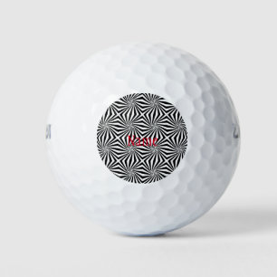 Pelotas De Golf Thunder_Cove de patrón de radiación blanco negro