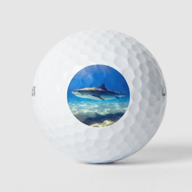 Pelotas De Golf Tiburón nadando Agua del Océano Azul (Anverso)
