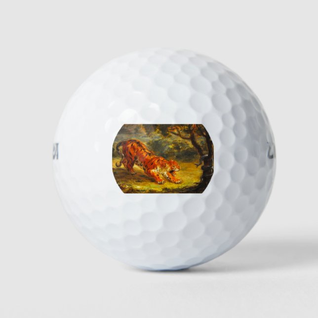 Pelotas De Golf Tigre salvaje y serpiente (arte animal) (Anverso)