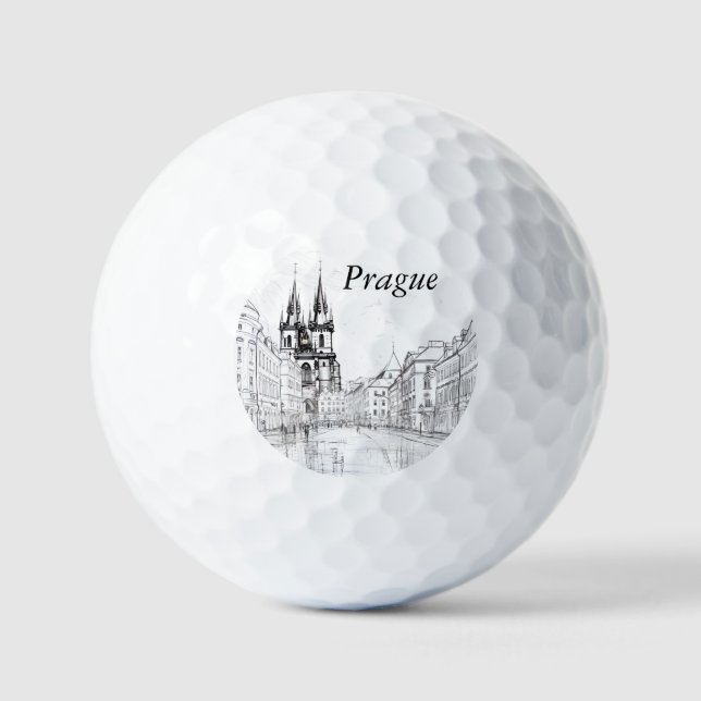 Pelotas De Golf Tile cerámico de Praga Vintage (Anverso)