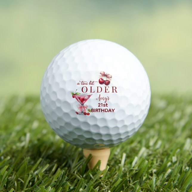 Pelotas De Golf Tini Bit Older Cherry Martini Favor de Cumpleaños  (Camiseta in situ)