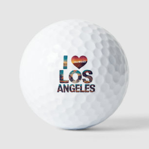 Pelotas De Golf Tipografía de Los Ángeles Skyline Sunset y Hollywo