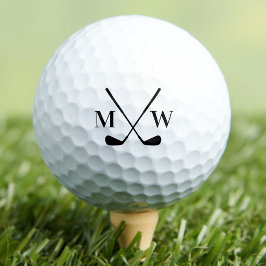 Pelotas De Golf Tipografía Moderna Monograma Inicial Elegante