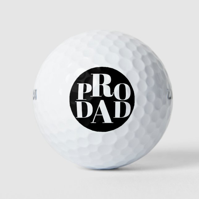 Pelotas De Golf Tipografía negra Pro Dad Golfers (Anverso)