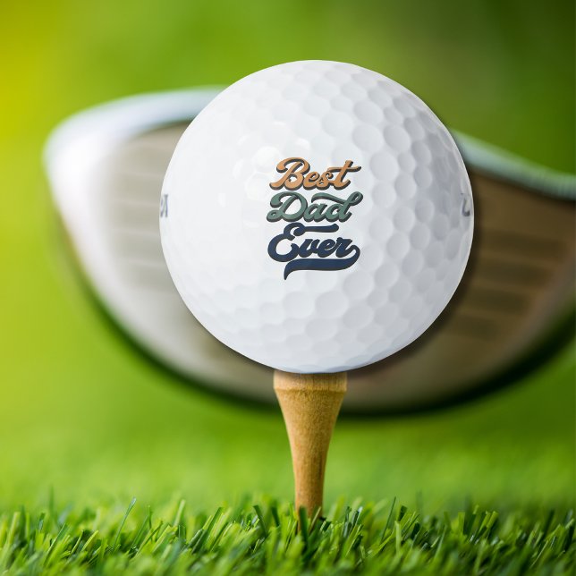 Pelotas De Golf Tipografía retro mejor día del padre (Subido por el creador)