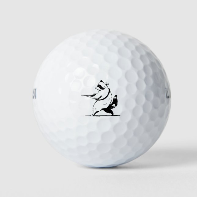 Pelotas De Golf Tirador de Mapache Divertido (Anverso)