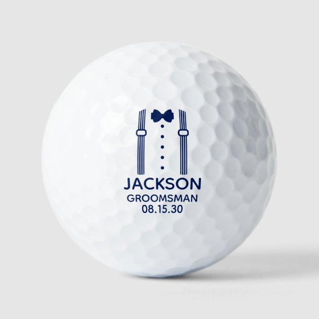 Pelotas De Golf Tirantes de Padrino con Corbatín (Anverso)