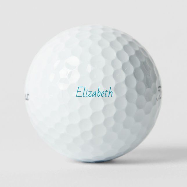 Pelotas de Golf Titleist VI con nombre en Turquesa (Anverso)