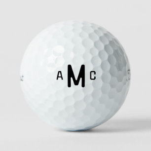 Pelotas De Golf Titular de Monograma Contemporáneo Personalizado P
