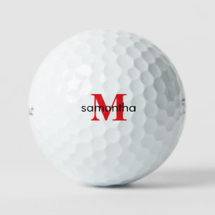 Pelotas De Golf Titular de Monograma Rojo Personalizado Pro VI