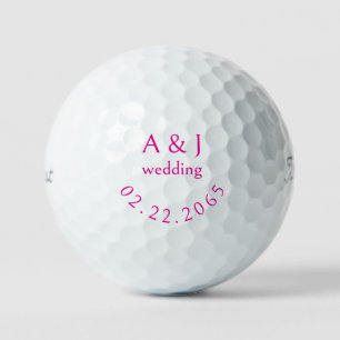 Pelotas De Golf Título Personalizado de Boda Rosa Titleist Pro V1
