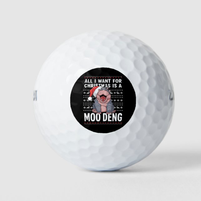Pelotas De Golf Todo lo que quiero para los Navidades es un Moo De (Anverso)