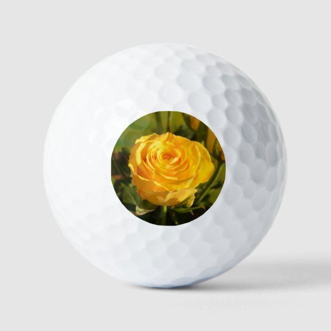Pelotas De Golf Tómate tiempo para oler la rosa amarilla (Anverso)