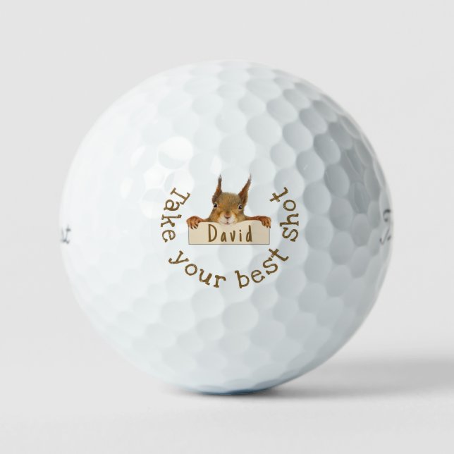 Pelotas De Golf Tome su mejor Personalizado Funny Squirrel (Anverso)