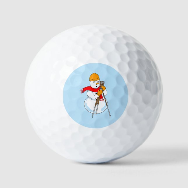 Pelotas De Golf Topógrafo de muñeco de nieve (Anverso)
