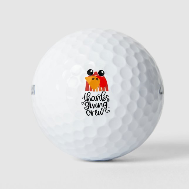 Pelotas De Golf Torneo de acción de gracias de Turquía divertido y (Anverso)