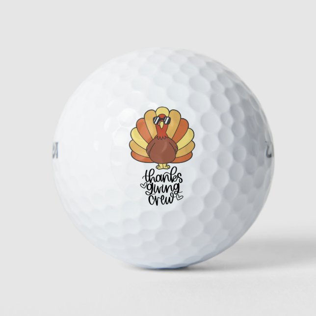 Pelotas De Golf Torneo de acción de gracias de Turquía divertido y (Anverso)