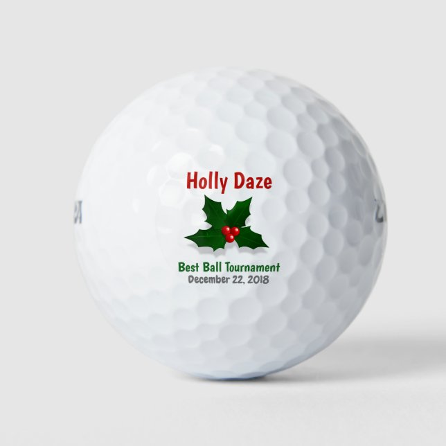 Pelotas De Golf Torneo Personalizado de feriados navidades (Anverso)