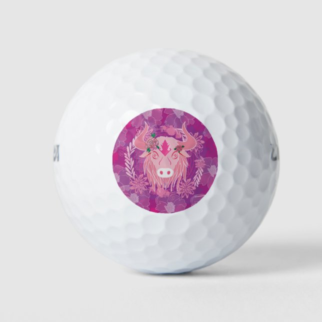 Pelotas De Golf Toro flor de la vida (Anverso)