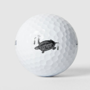 Pelotas De Golf Tortuga acuática negra y blanca