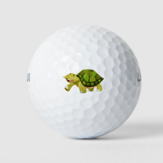Pelotas De Golf Tortuga verde feliz