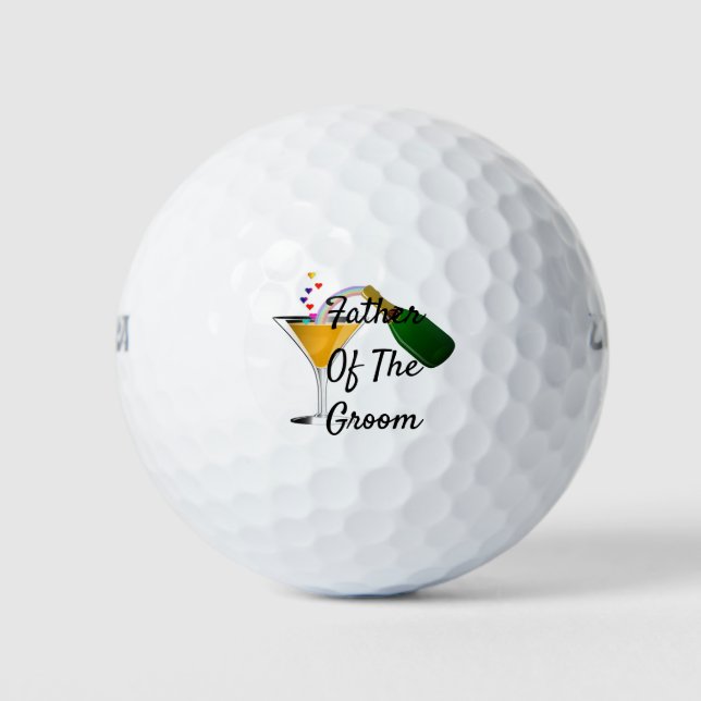 Pelotas De Golf Tostada De Champagne Boda Padre De Groom (Anverso)