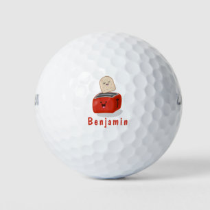 Pelotas De Golf Tostada de kawaii y personalizado de tostadora roj