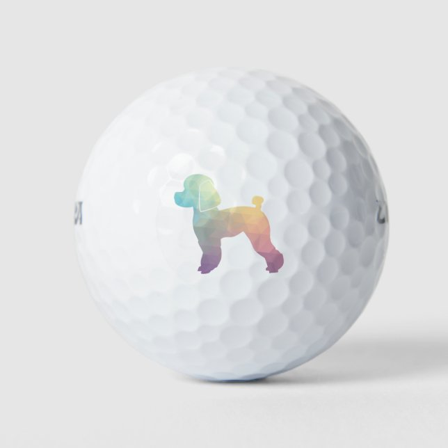 Pelotas De Golf Toy Poodle Dog Geo Silhouette Pastel (Anverso)